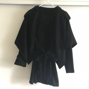 Black Cape Trench Coat